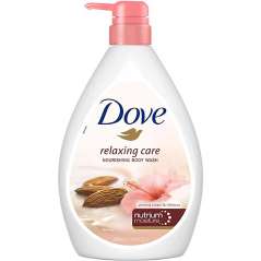 DOVE BODY WASH 33.8 OZ / 1 L RELAXING ALMOND CREAM & HIBISCUS WITH PUMP