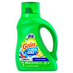 GAIN LIQUID DETERGENT 10 OZ ULTRA OXI 6 LOADS WATERFALL DELIGHT 2-IN-1