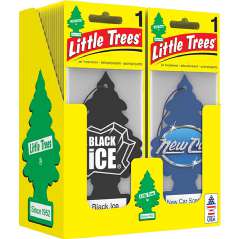 LITTLE TREES CAR FRESHENER 1 CT COUNTER DISPLAY ASST (BLACK ICE & NEW CAR)