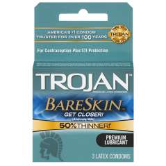 TROJAN CONDOM 3 CT BARE SKIN GREY
