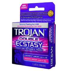 TROJAN CONDOM 3 CT DOUBLE ECSTASY