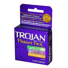 TROJAN CONDOM 3 CT PLEASURE PACK